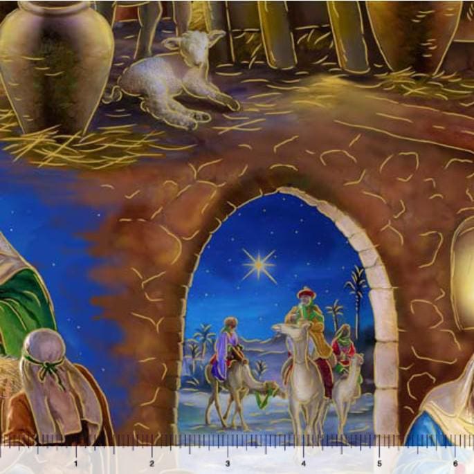 Nativity Vignettes - Priced by the Half Yard/Cut Continuous - A King is Born by Menga for QT Fabrics - 30411-X