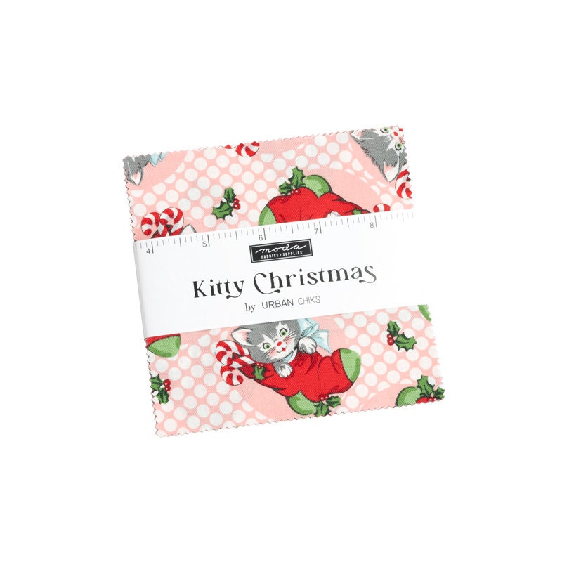 Kitty Christmas "Fluffy Biscuits" Quilt Kit - 70" x 77"