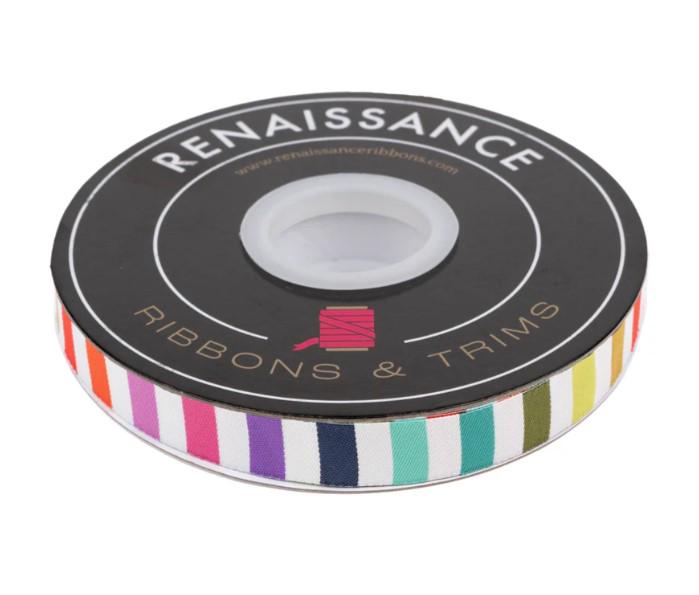 Rainbow Stripe - 5/8" width - Tula Pink Tabby Road - Priced by the Yard/Cut Continuous - Renaissance Ribbons - TK-113/16mm Col 1