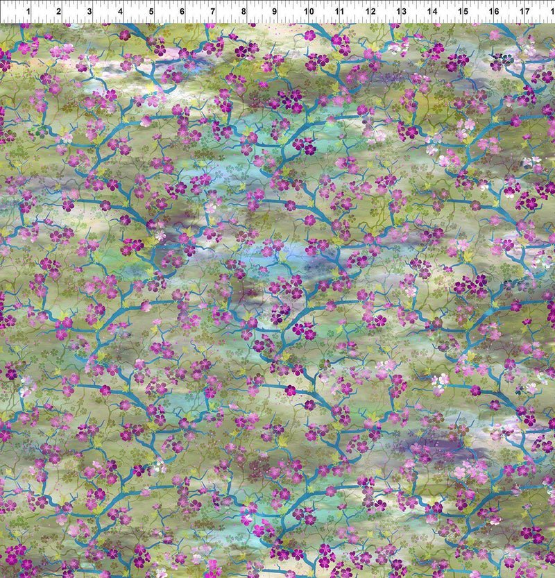 Oriental Gardens Cherry Blossoms - Priced by the Half Yard/Cut Continuous - Jason Yenter for In the Beginning Fabrics - 6OG 3