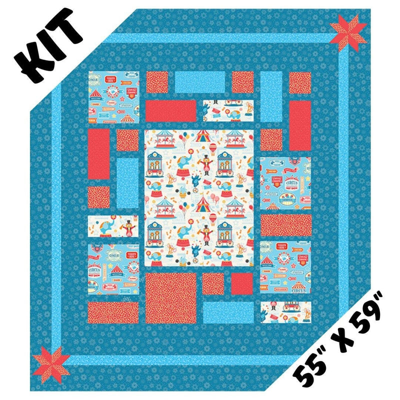 Farmer's Windmill Circus Quilt KIT - Under the Big Top - 55" x 59"