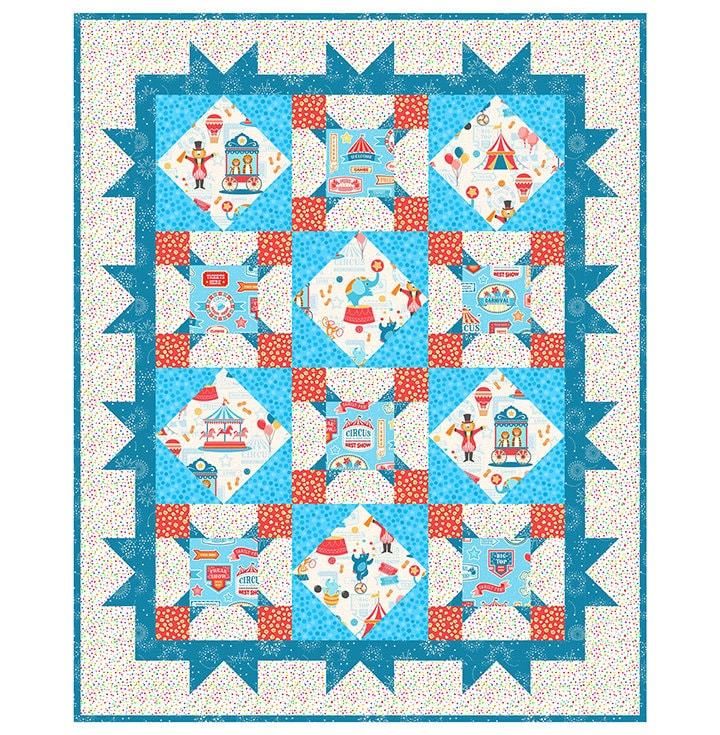 Send in the Clowns Argyle - Priced by the Half Yard/Cut Continuous - Under the Big Top by Patrick Lose Studios - 10502-11