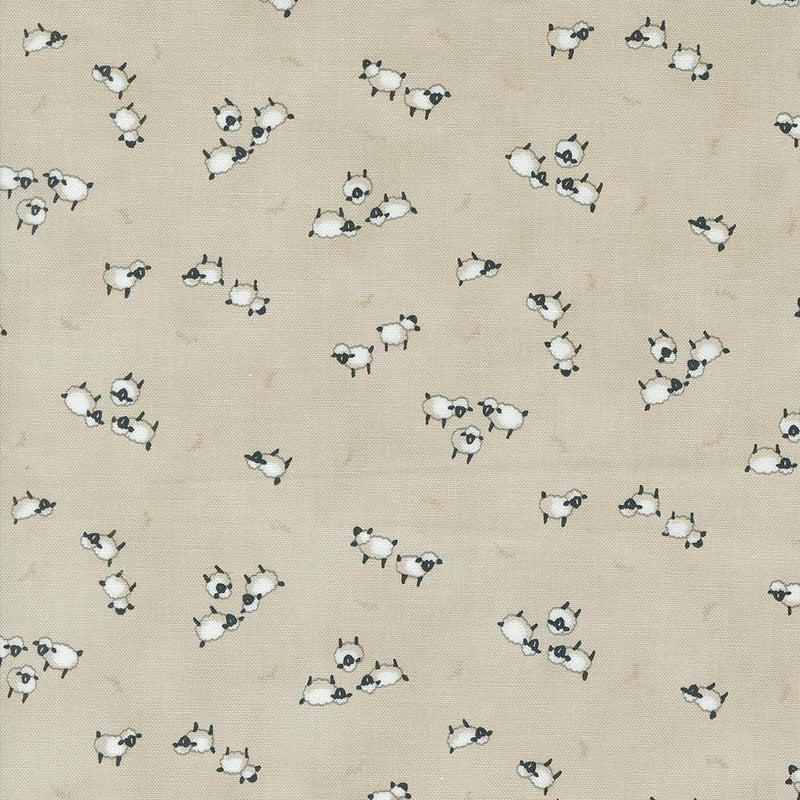 Sheep in the Pasture on Mushroom - Priced by the Half Yard/Cut Continuous - Deb Strain for Moda Fabrics - 56105 12