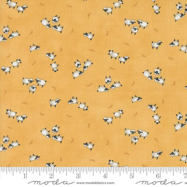 Sheep in the Pasture on Goldenrod - Priced by the Half Yard/Cut Continuous - Deb Strain for Moda Fabrics - 56105 15