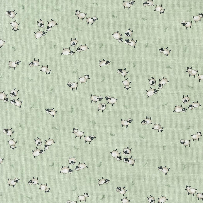 Sheep in the Pasture on Willow Green - Priced by the Half Yard/Cut Continuous - Deb Strain for Moda Fabrics - 56105 18