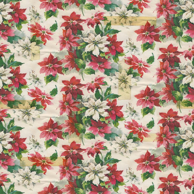 Poinsettia Print - Priced by the 1/2 Yard/Cut Continuous - Holiday's Past by Tim Holtz for FreeSpirit Fabrics - PWTH201.MULTI