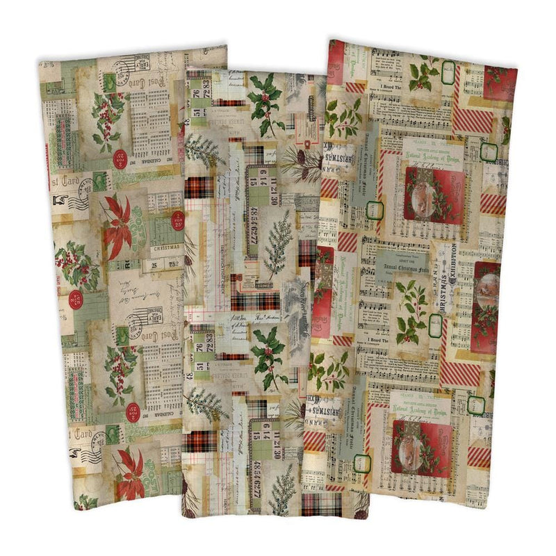 Postcard Collage Canvas - Priced by the 1/2 Yard/Cut Continuous - Holiday's Past by Tim Holtz for FreeSpirit Fabrics - CCTH016.MULTI