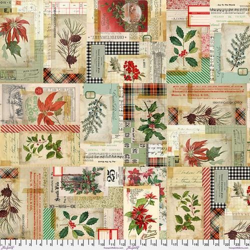 Holiday's Past Collage 108" Quilt Backing - Priced by the 1/2 Yard/Cut Continuous - Tim Holtz for FreeSpirit Fabrics - QBTH012.MULTI