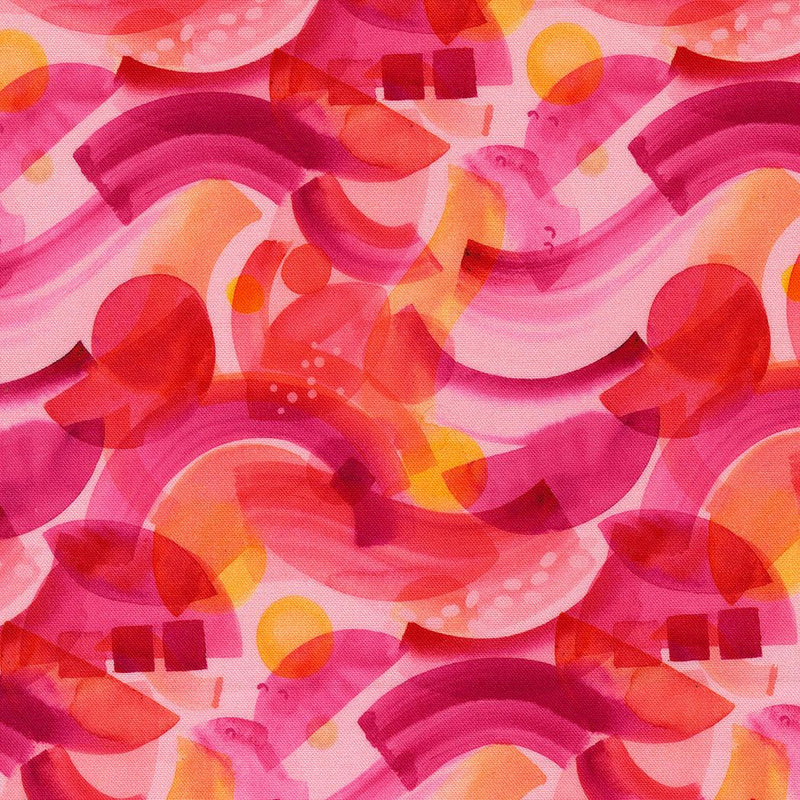 Abstract Waves Pink - Priced by the Half Yard/Cut Continuous - Playgrounds by Amarilys Henderson for Moda Fabrics - 2262 11