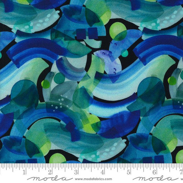 Abstract Waves Sky Blue - Priced by the Half Yard/Cut Continuous - Playgrounds by Amarilys Henderson for Moda Fabrics - 2262 14