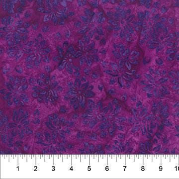 Plum "Edible Floral" Batik - Priced by the Half Yard/Cut Continuous - Rock Candy - Banyan Batiks - 83114-82