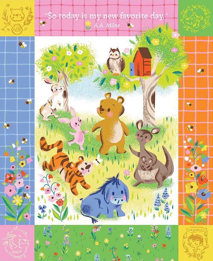 My Favorite Day Winnie the Pooh Quilt KIT - 56.5" x 64"