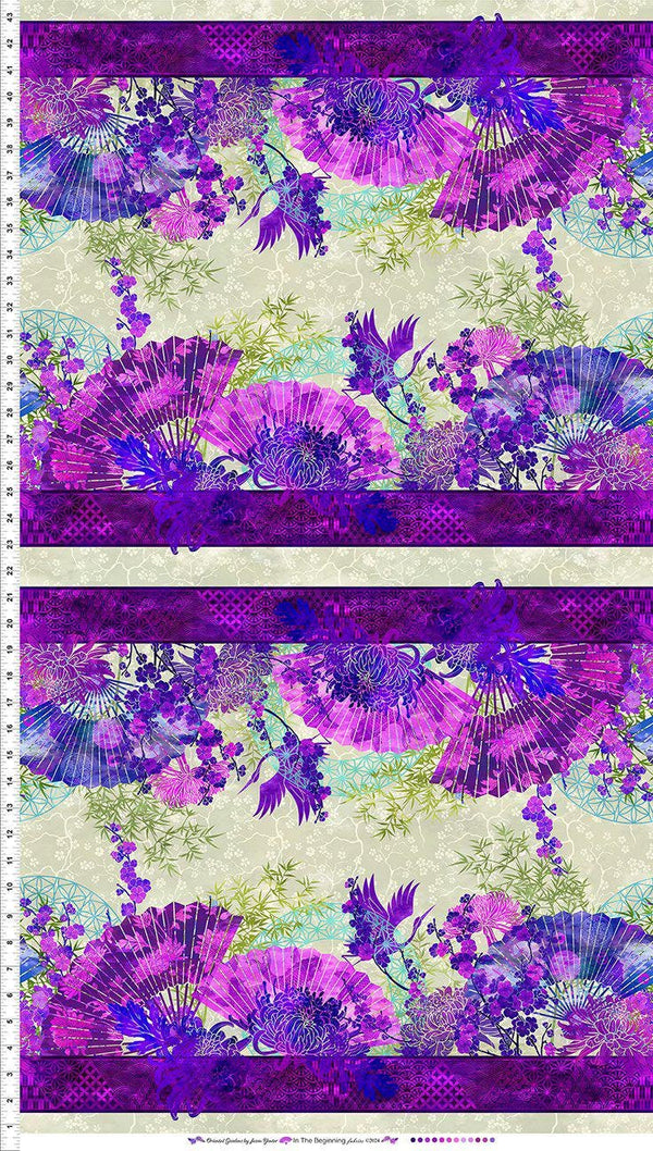 Oriental Gardens Fan Stripe - Priced by the Half Yard/Cut Continuous - Jason Yenter for In the Beginning Fabrics - 1OG 3