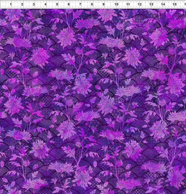 Oriental Gardens Fan Floral - Priced by the Half Yard/Cut Continuous - Jason Yenter for In the Beginning Fabrics - 4OG 3