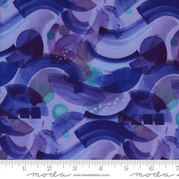 Abstract Waves Purple - Priced by the Half Yard/Cut Continuous - Playgrounds by Amarilys Henderson for Moda Fabrics - 2262 13