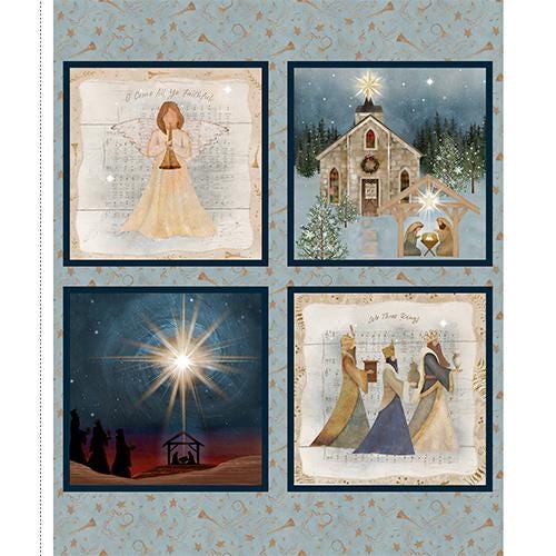 O Holy Night 36" Panel - O Holy Night by Beth Albert for 3 Wishes - 22355 Multi