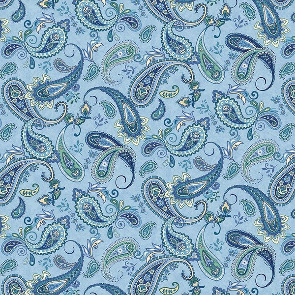 American Pride Paisleys Light Blue - Priced by the Half Yard/Cut Continuous - Geoff Allen for Studio E Fabrics - 7917-17