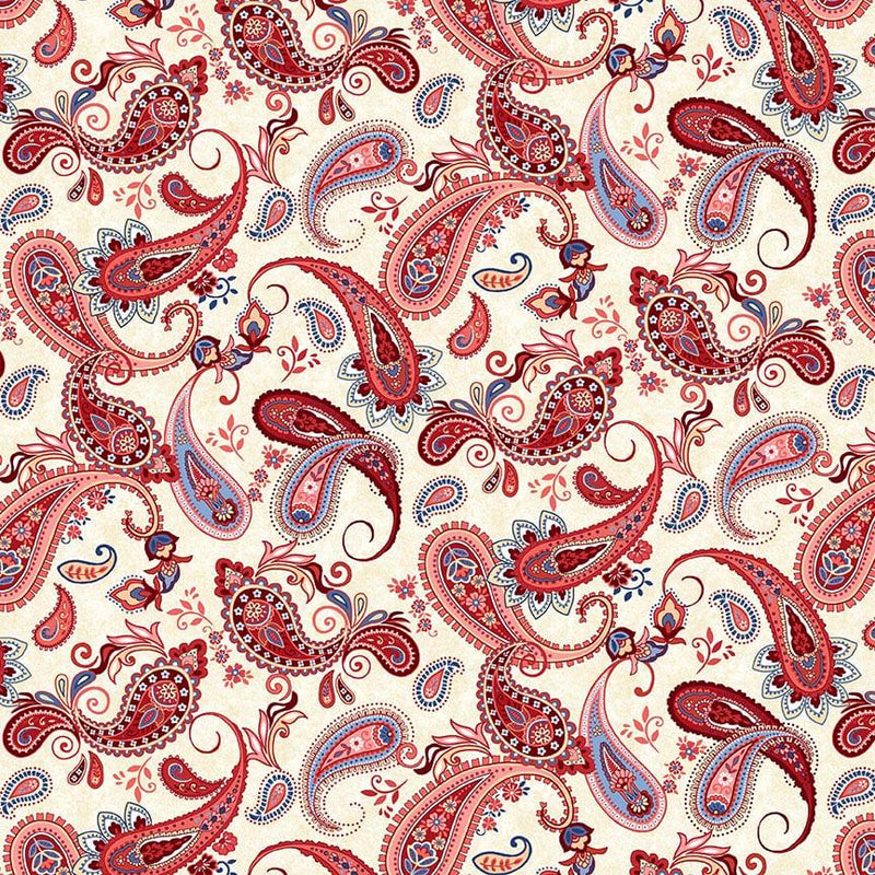 American Pride Paisleys Red - Priced by the Half Yard/Cut Continuous - Geoff Allen for Studio E Fabrics - 7917-48