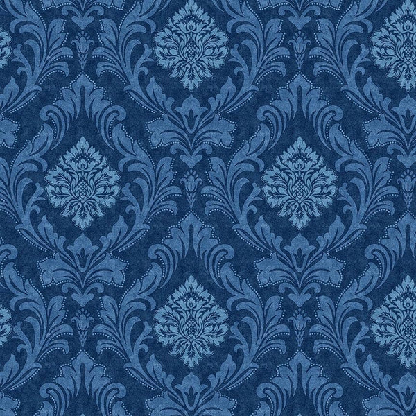 American Pride Damask Navy - Priced by the Half Yard/Cut Continuous - Geoff Allen for Studio E Fabrics - 7920-77