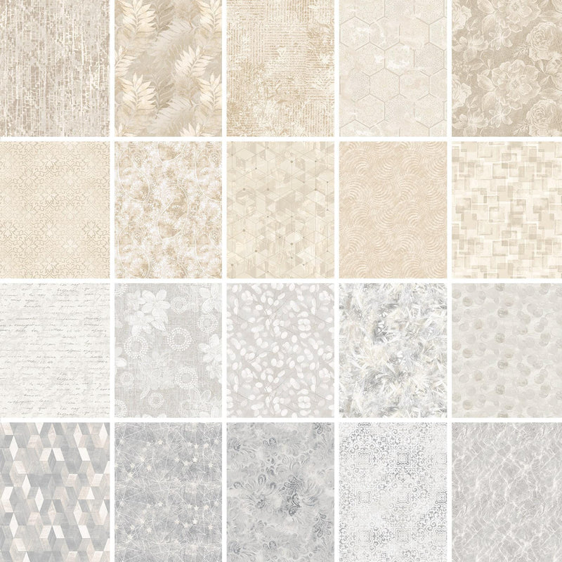 Textured Tiles Ivory - Priced by the Half Yard/Cut Continuous - Purely Neutral - Blank Quilting - 3508-41