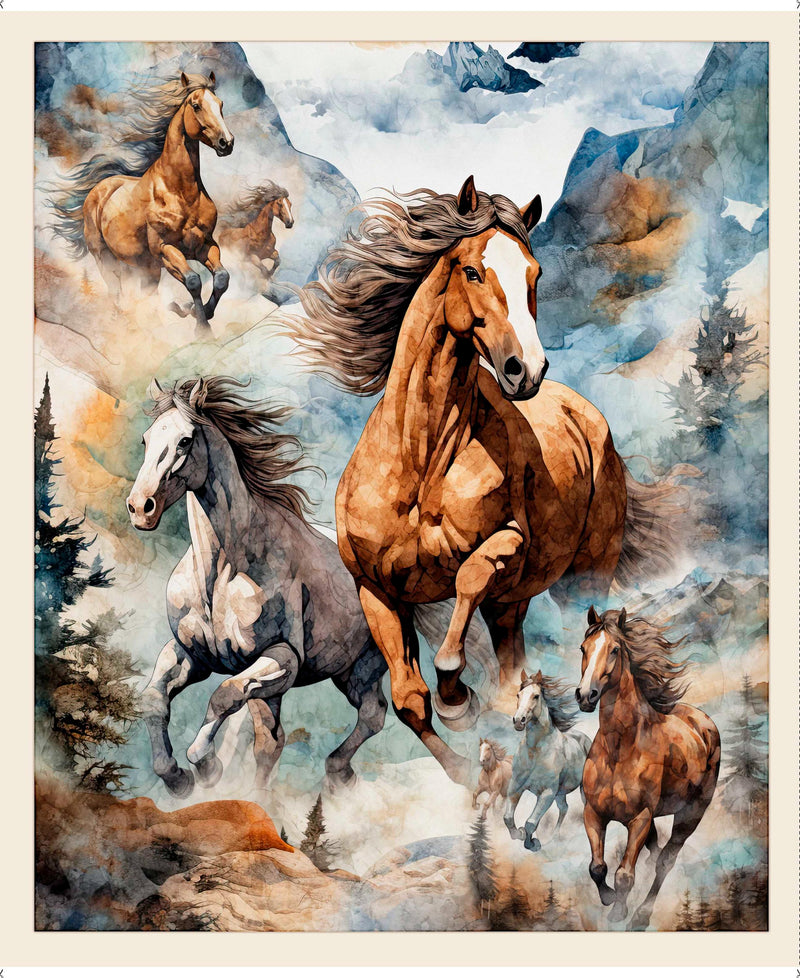 Running Wild 36" Horse Panel - Morris Creative Group - 30623