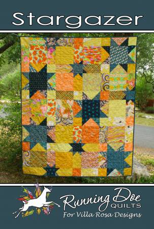 Stargazer Quilt Pattern - Postcard Pattern - Running Doe Quilts - Villa Rosa Designs - Fat Quarter Quilt Pattern - VRDRD012