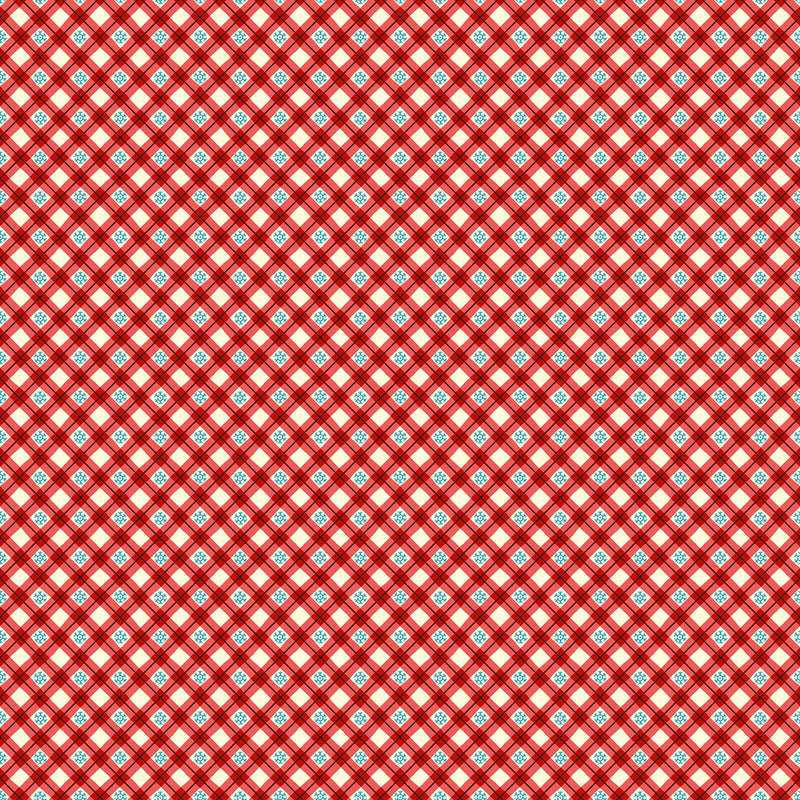 Snowflake Gingham Red - Vintage Christmas Michael Miller Fabrics - CX10375-RED