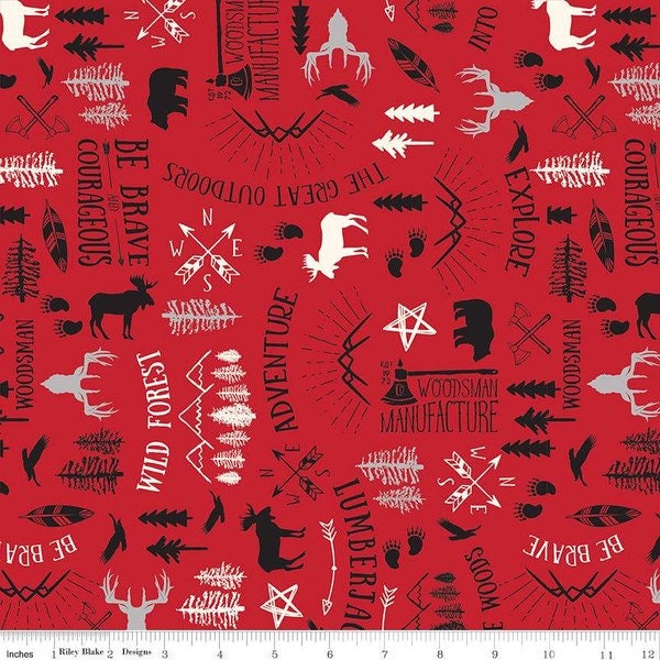 Wild At Heart - Main Red - 100% Cotton - Riley Blake Designs - Fabric By The Yard - C9820Red