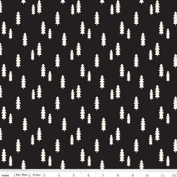 Wild At Heart - Trees Black - 100% Cotton - Riley Blake Designs - Fabric By The Yard - C9824Black