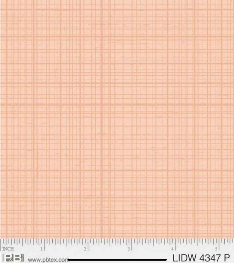 Little Darlings Woodland Peach Crosshatch - Sillier Than Sally Designs for P&B Textiles - 100% Cotton - Fabric By The Yard - LIDW 4347 P