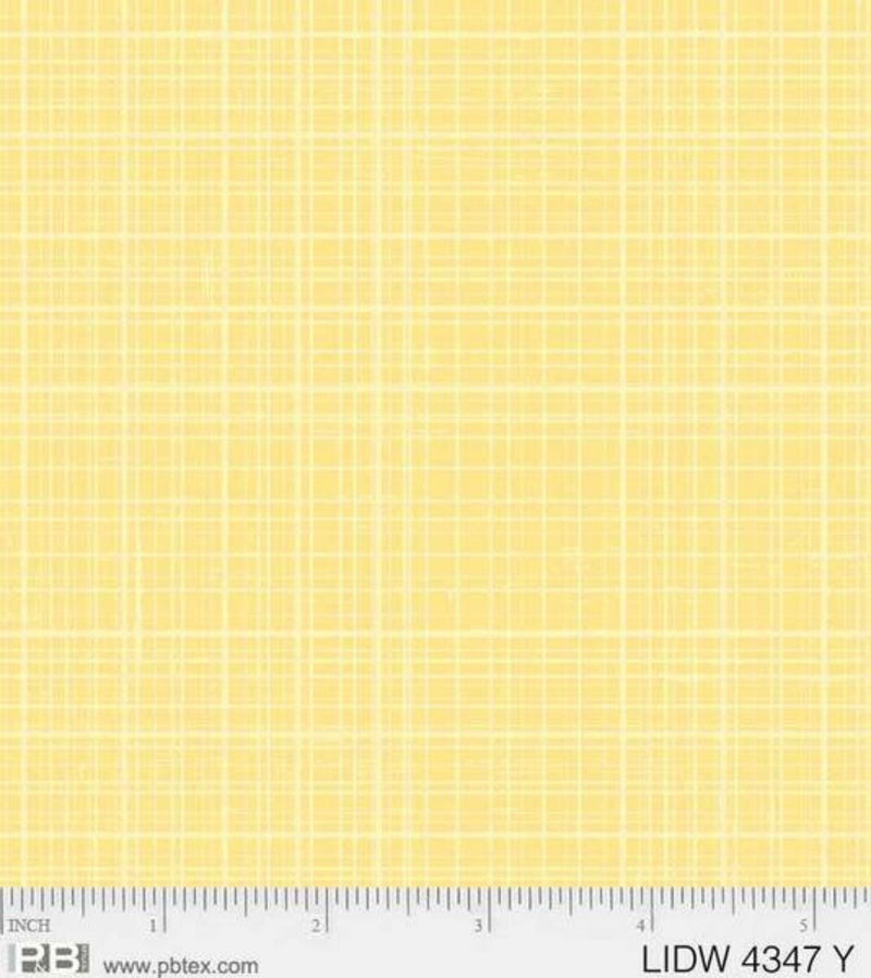 Little Darlings Woodland Yellow Crosshatch - Sillier Than Sally Designs for P&B Textiles - 100% Cotton - Fabric By The Yard - LIDW 4347 Y