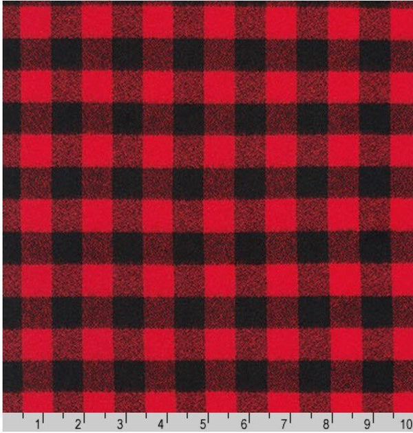Mammoth Flannel By The Yard - Red/Black Buffalo Check - Robert Kaufman - 100% Cotton - SRKF 16944-3-RED