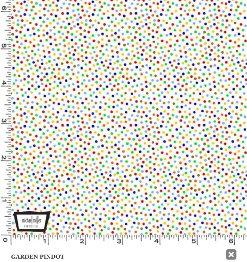 Multicolor Garden PinDot - Multicolor on White - Polka Dots 