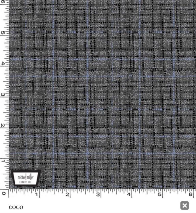 Michael Miller Coco Charcoal - 100% Quilting Cotton - Tweed Appearance - CX9316-Char