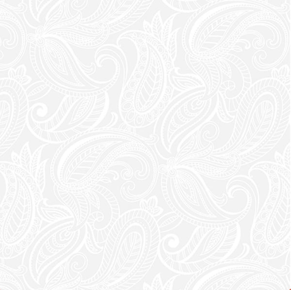 Paisley White on White - Night & Day 2 - 100% Cotton - Kanvas Studio - Tone on Tone - Fabric by the Yard - 1040209B