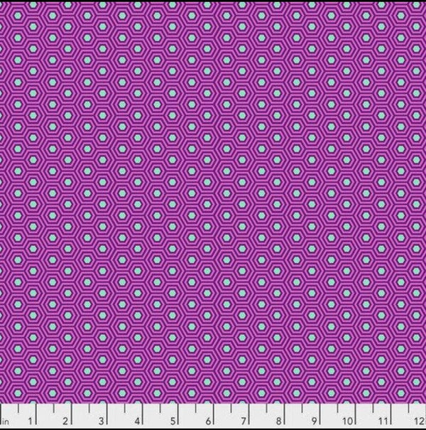 Tula Pink True Colors Hexy - Thistle - Fabric By The Yard - 100% Cotton - Free Spirit Fabrics - Hexagons - PWTP150.THISTLE