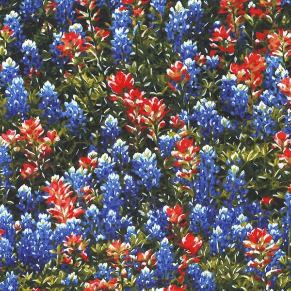 Texas Flowers - Michael Miller - Bluebonnets - Fabric By The Yard - 100% Cotton - CX4490-MULT-D