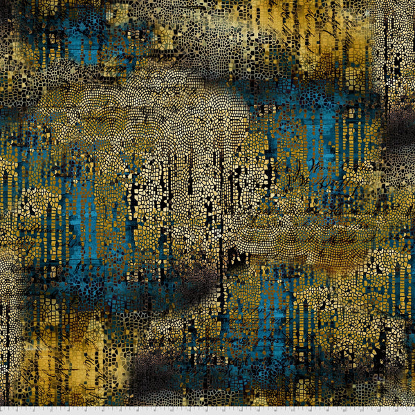 Gilded Mosaic - Abandoned 2 by Tim Holtz - Fabric By The Yard - 100% Cotton - Free Spirit Fabrics - PWTH140.GOLD