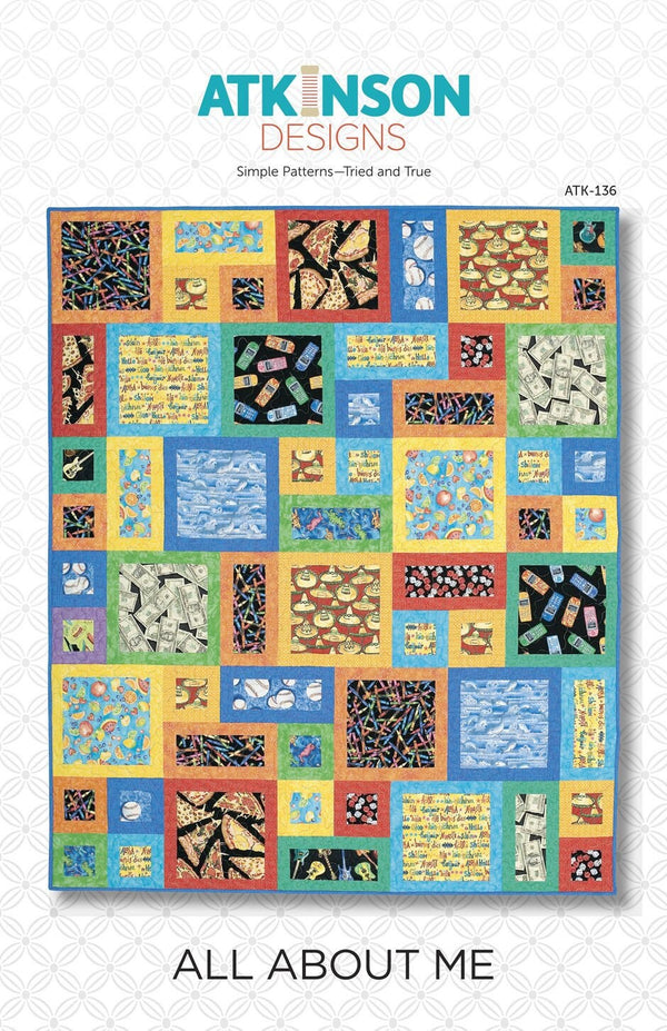 All About Me - Paper Pattern - Atkinson Designs - Fat Quarter Quilt Pattern