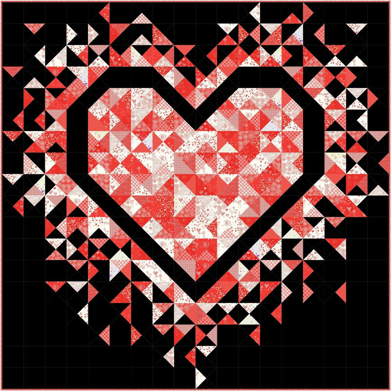 Exploding Heart Quilt Pattern - Paper Pattern - Slice of Pi Quilts 