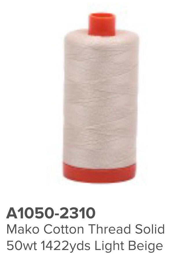 50wt Aurifil Light Beige 2310 - 100% Egyptian Cotton Mako Thread - 1422 yards - Aurifil