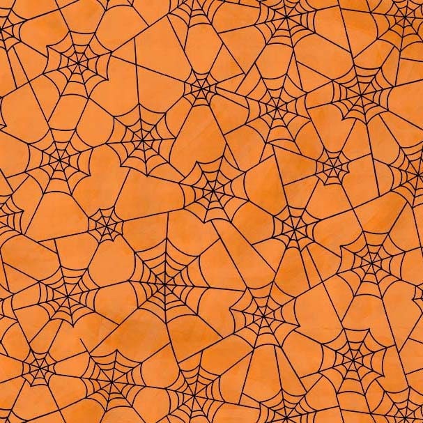 Creepin’ It Real - Orange - Hocus Pocus - 100% Cotton - Spiderweb Fabric - Michael Miller Fabrics - CX9739-ORAN-D