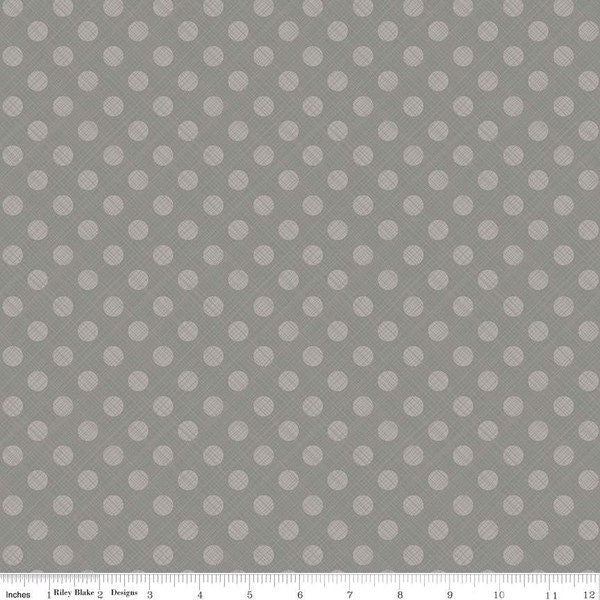Snowed In Sketched Dots Gray, Heather Peterson of Anka’s Treasures for Riley Blake Designs,  100% Cotton, Christmas fabric, C10817-GRAY