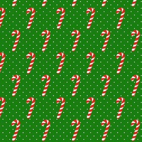 Candy Cane Wishes Green, Under the Mistletoe, Michael Miller Fabrics, 100% Cotton, Christmas fabric, CX9807-GREE-D