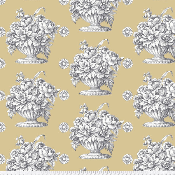Stone Flower Beige - Kaffe Fassett Quilt Backing - 108” x 108” - 3 Yard Cut - 100% Cotton Sateen - Free Spirit - QBGP005.2BEIG