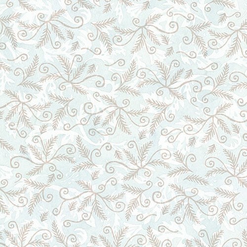 Textured Vine Allover Light Gray - 2-ply Flannel - Winter Elegance - 100% Cotton - Henry Glass Fabrics - F9530-90