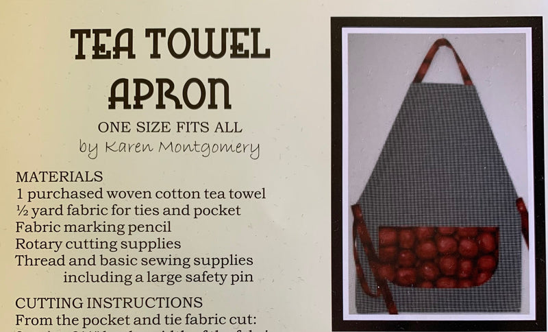 Tea Towel Apron Project Sheet - Apron Pattern - Karen Montgomery - Paper Pattern