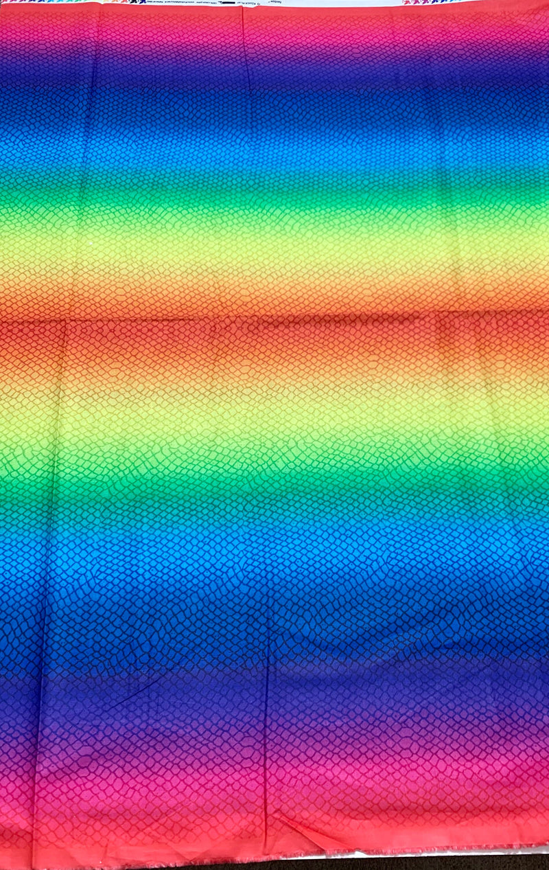 Rainbow Dragon Scale Ombré - Spectrum Rainbow Stripe - Fabric By The Yard - 100% Cotton - Studio E Fabrics - 5845-87
