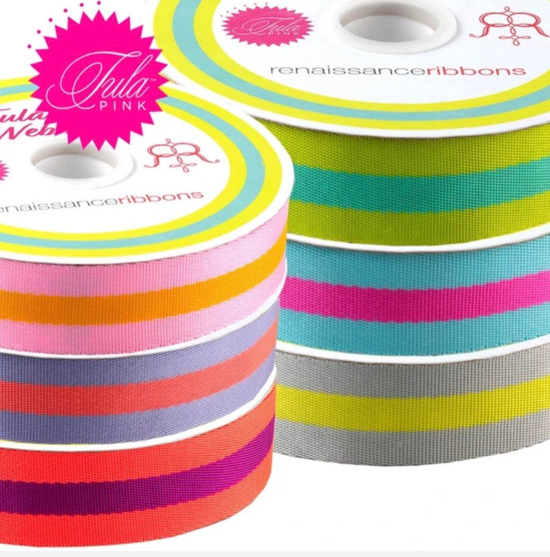 Tula Pink 1.5” Nylon Webbing - Bag Strapping - 7 Colors 