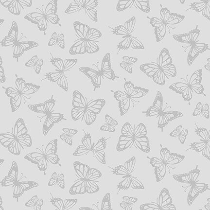 Grayscale Butterflies - Gray on Gray - 100% Cotton - Blank Quilting - Tone on Tone - Fabric by the Yard - 1746-90